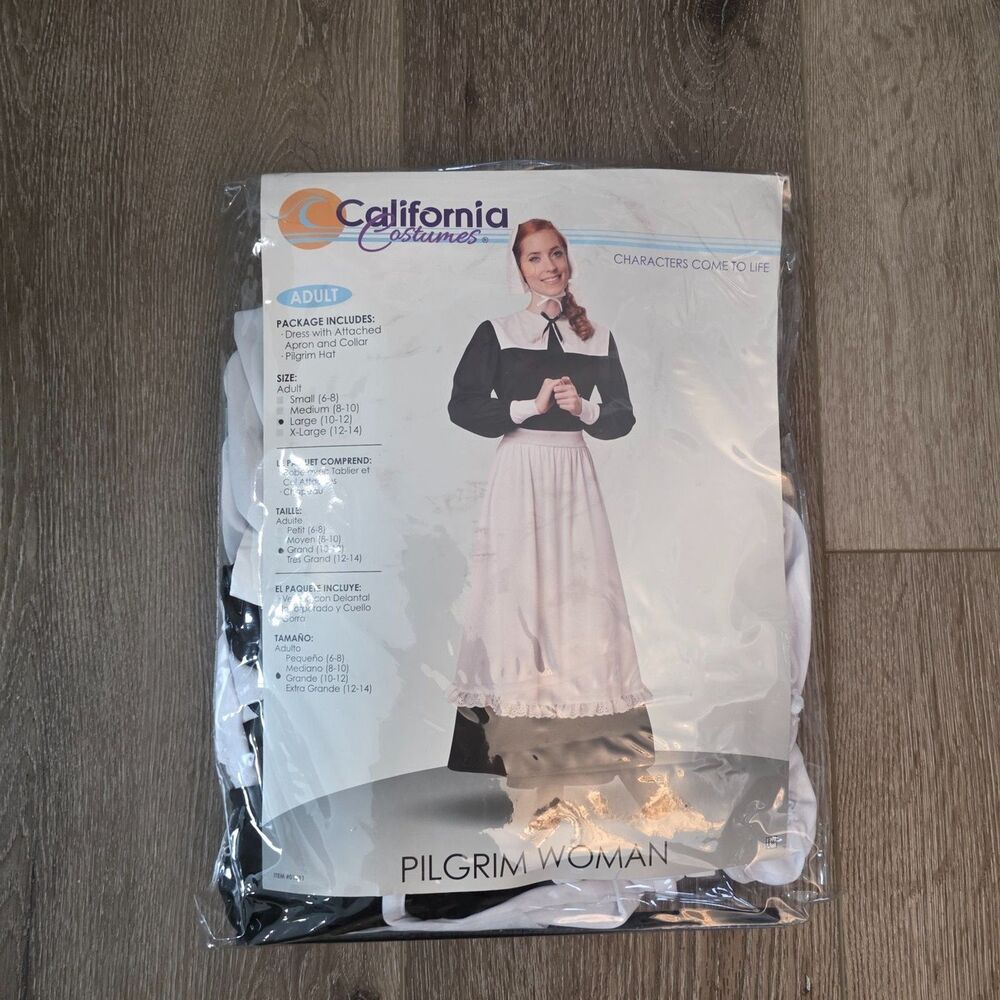 California Costume Pilgrim Woman Large 8-10 Amish Mennonite Settler Maid Puritan